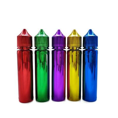 China E liquid 70ml plated colorful bottle vape juice bottle 70ml pet eliquid bottle for sale