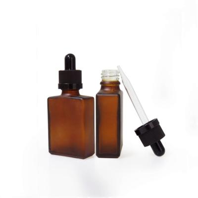 China Cosmetic Glass Bottles 30ml Square Square Dropper Glass Bottles For Eliquid With Bottle Packaging 30ml for sale