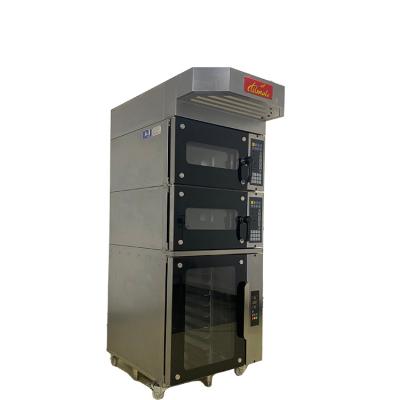 China Commercial 3 Deck 16 Tray Gas Bakery Machine Synchronized Temperature Controller Baking Industrial Electric Bread Oven for sale