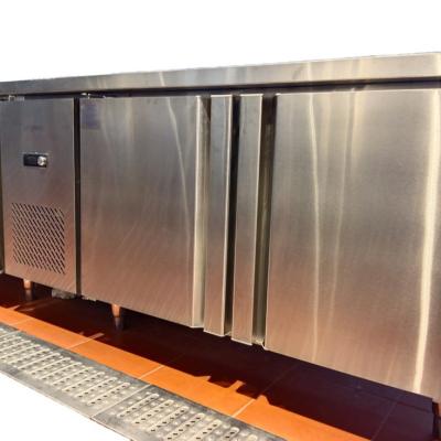 China High Temperature Customized Stainless Steel Kitchen Fridge Freezer Commercial Counter Fridge for sale