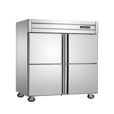 China Double-temperature european style hotel kitchen used stainless steel commercial upright freezers refrigeration equipment for restaurants for sale