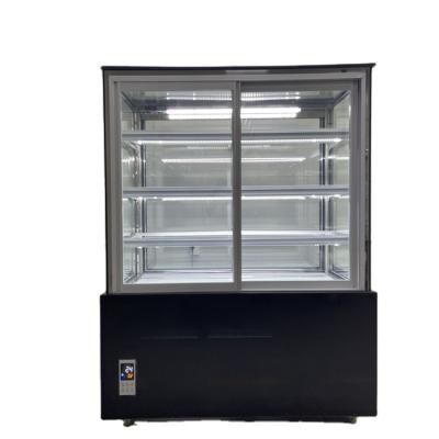 China Single-temperature Factory Price Open Front Style Commercial Marble Glass Fan Cake Cooling Display for sale