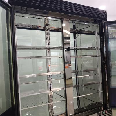 China Hot Selling Gold/Silver Color Upright Glass Door Wine and Beer Display Cooler Customized by Temperature for sale