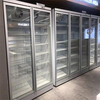 China Factory Supply 2 Single Doors Straight Vertical Temperature Display Cooler Without Light Box for sale