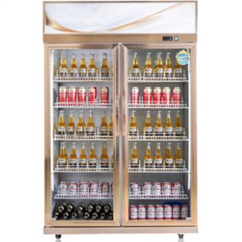 China Single-Temperature 2 Glass Door Refrigerator Static Cooling Upright Display Refrigerator for sale