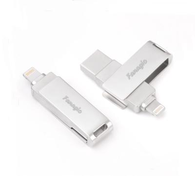 China Metal OTG USB Flash Drive For Apple IOS Mobile Phone Metal USB Memory Android Stick 16GB 32GB 64GB 128GB for sale