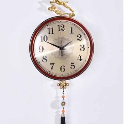 China New Antique Style Chinese Style Mute Home Furnishing Decoration Metal Wall Clock for sale