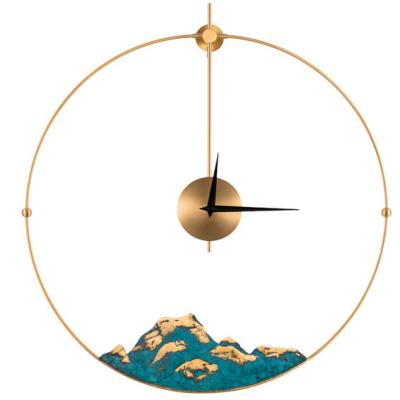 China New Antique Style Chinese Style Mute Home Furnishing Decoration Metal Wall Clock for sale