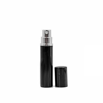 China Cosmetic In Stock 7ml Glossy Black Perfume Aluminum Bottle for sale