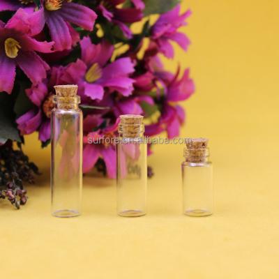 China Small Personal Care Perfume Test Tube Bottles Transparent Wish Bottles With Cork for sale