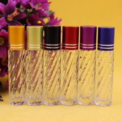 China Small Care 3.5ml Glass Personal Care Perfume Bottle Cross Grain Empty Glass Refillable Roll On Bottles for sale