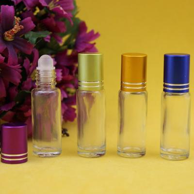 China Personal Care 4ml Rollball Glass Bottles Straight Round Glass Perfume Roll On Bottles for sale