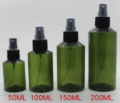 China 50ml 100ml 150ml 200ml Cosmetic Oblique Shoulder PET Plastic Bottle With Fine Mist Pump for sale