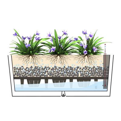 China BRICE Self Watering Plastic Modern Rectangular Raised Bed Raised Plant Flower Herb Planter Box Plastic Outdoor Garden for sale