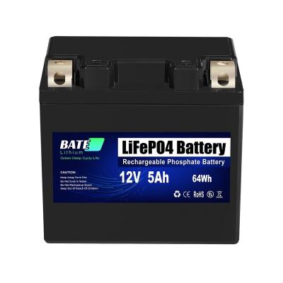 China Toys Stock 12V 5Ah Lifepo4 Rechargeable Lithium Ion Battery Built in 5A BMS Maintenance Free Battery for Trolling Motor for sale