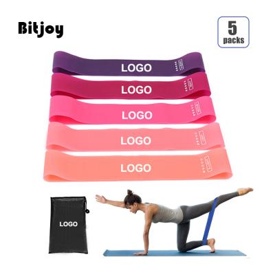 China Bitjoy Non-Slip Private Label Resistance Bands Wholesale Fabric Gym Fitness Workout Exercise Resistance Bands Elastic Set for sale