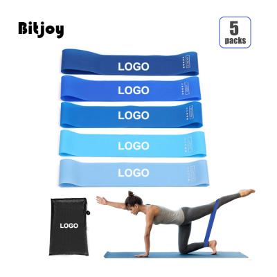 China Non-Slip Resistance Bands Bitjoy Customized Gym Fitness Workout Non-Slip Exercise Customized Resistance Bands Set For Yoga for sale