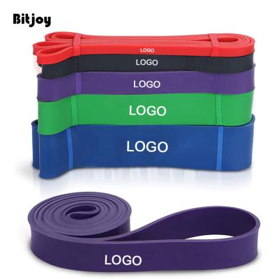 China Non-Slip Resistance Bands Custom Logo Ankle Strap Long Flat Yoga Stretch Pull Up Aid Fitness Resistance Band Set Stick Exercise Workout Resistance Band for sale