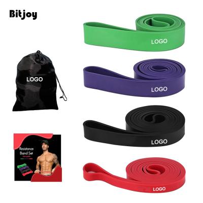 China Anti Slip Resistance Bands Resistance Custom Extra Thick Rubber Band Bulk Color Gaiters Ankle Arm Pull Up Long Elastic Bands For Fitness for sale