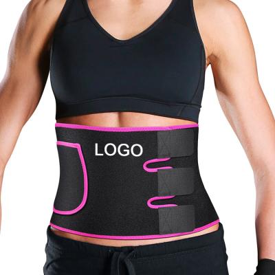 China Custom Sweat Comfortable Breathable Elastic Slimming Waist Trainer Logo Stomach Belt Waist Trimmer Weight Loss Back Support Waist Trainer Belt for sale