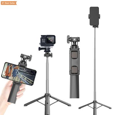 China Stainless Steel Portable Flexible Adjustable Portable Tripod Stand Holder A31 Bluetooth Selfie Mobile Wireless Sticks for sale