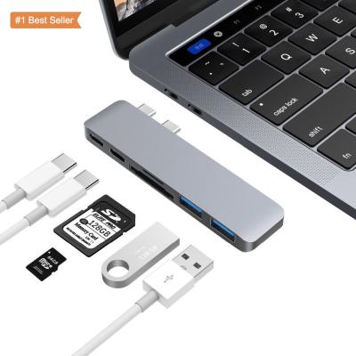 China PD Charge + USB HUB + Card Reader 6 in 1 USB C to USB 3.0 Compatible Dock for MacBook Pro for Nintendo Switch USB-C Type C for sale