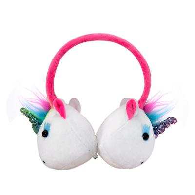 China Unicorn Cat Ear Rabbit Ear Earphone Cartoon Gift Earphone In-Ear Plush Bluetooth Child Earphone for sale