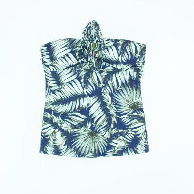 China Breathable Halter Neck All Over Print Leaves Tankini Swimwear Bathsuit Abstract Beachwear for sale