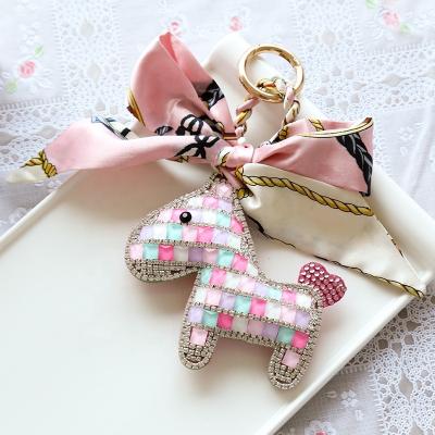 China High Quality Souvenir Gifts Promotion Rhinestone Horse Key Chain Bag Accessories Fashion Cute Ladies Girl Key Chain for sale