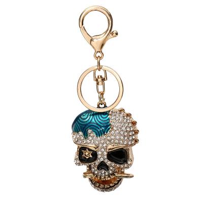 China Wholesale Cute Skeleton 2022 Fashion Alloy Crystal Key Chains For Girls Cheap Souvenir Gift for sale