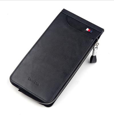 China New Waterproof Trending PU Leather Card Holder Women And Men's Leather Purse Long Wallet for sale