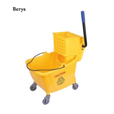 China Sustainable 36L Mop Bucket Janitor Wringer Down Single Wringer Mop Bucket With Wringer en venta