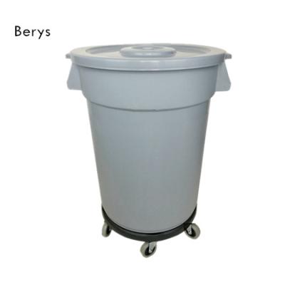 중국 Commercial Heavy Duty 168 Liter / 44 Gallon Round Waste Bin Sustainable With Dolly Wheels Wastebasket 판매용