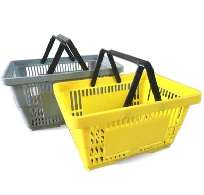 China 480*330*270mm red plastic 35L basket with handle shopping basket for sale BYS-B004 for sale