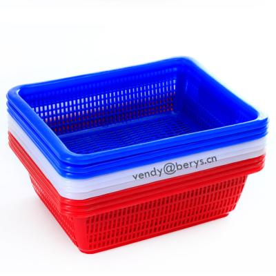 China Good quality viable rectangle 360x280x110mm white plastic basket for kitchen for sale