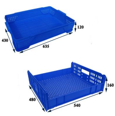 China Recycled Stackable Plastic White Materials Storage Container Basket Food Bread Transport Box for sale