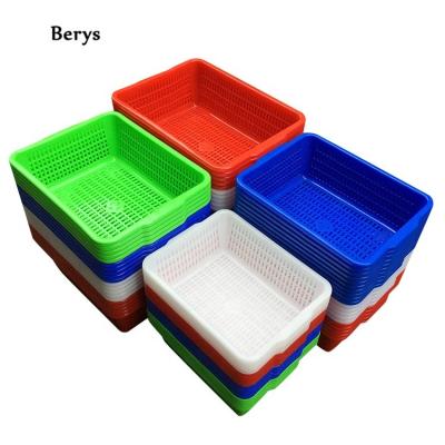 China Small Viable Wholesale Rectangular Plastic Empty Fruit Vegetable Storage Bin Baskets Crates For Sale en venta