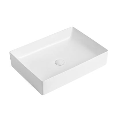 China Modern Ceramic Bathroom Sink Hotel Wash Basin Rectangle Table Top Wash Basin from China Manufacturer for sale