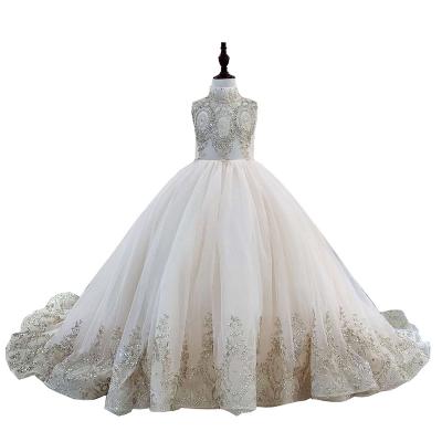 China Breathable Girls Flower Girl White Kids Dresses for Princess Dress Party Wedding Children Girls Long Suit 10 12 Years for sale