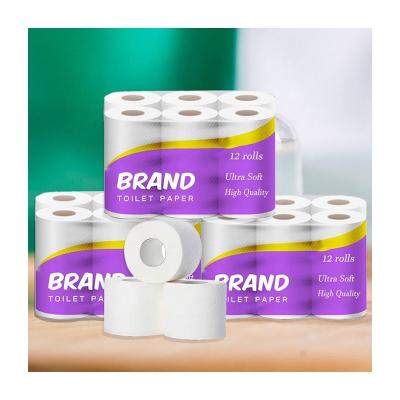 China Home Quality Recycled Tissue Rolls Disposable Virgin Hygenic Bathroom Toilet Paper Tissue Paper Roll for sale