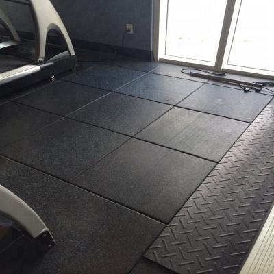 China Black GYM 50mm Thickness Void Fitness Gym Use Rubber Flooring Mat for sale