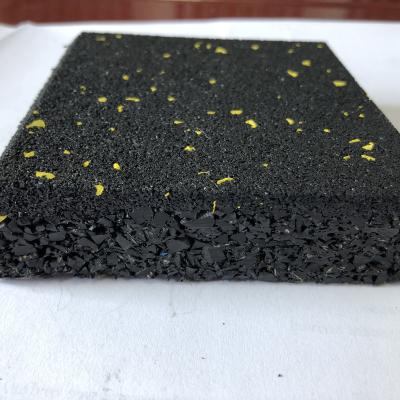 China Modern 25mm Black With Yellow Spots Rubber Flooring Mat With Ultrafine Granules for sale