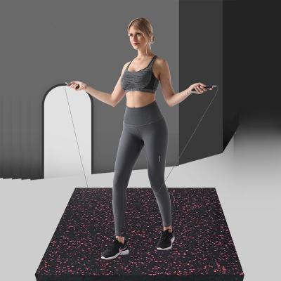 China Modern Easy To Clean Black With Pink Fitness Floor Mat for sale