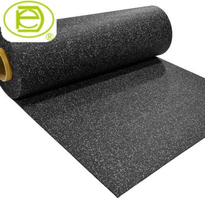 China Black SBR+EPDM 8mm With 10% EPDM Mottle Rubber Flooring Mat Roll for sale