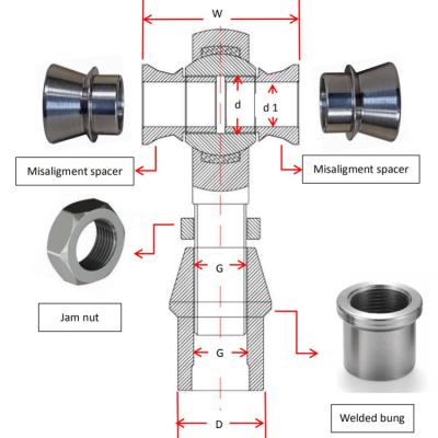 China Car Thread Ball Joint Suspension Customized Alloy Outer Rod End Bearing for sale