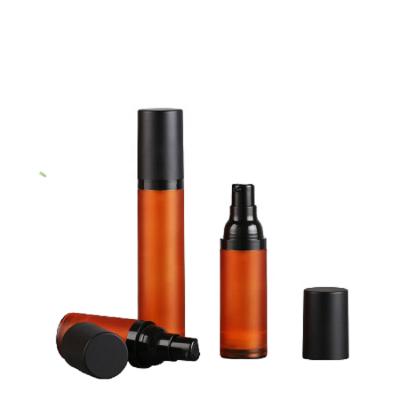 China 15ml 30ml 50ml Cosmetic Airless Pump Bottle LIKE Spray Cosmetic Liquid Airless Bottle Brown Frosted Lotion Pump Vacuum Airless Container for sale