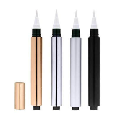 China Matt Black Silver Empty Cosmetics Gold Metal Eyeliner Tube 3ML Aluminum Eyelash Enhancing Type Serum Nail Oil Packing Press Pen for sale