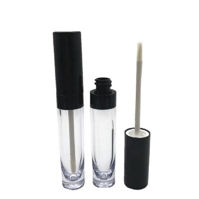 China Wholesale Cosmetic 7ML Lip Gloss Tubes Round Black Tubes Logo Empty Lip Gloss Container Custom Lip Gloss Liptint Bottle Makeup Lip Gloss for sale