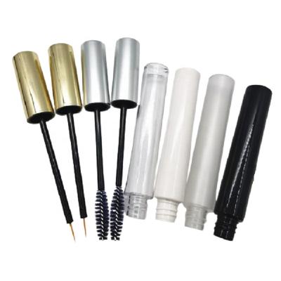 China Cosmetic 12ml Empty Mascara Tubes With Brush Gold Silver Eyelash Cream Container Eyeliner Tubes Private Label Mascara Liquid Wand Tube for sale