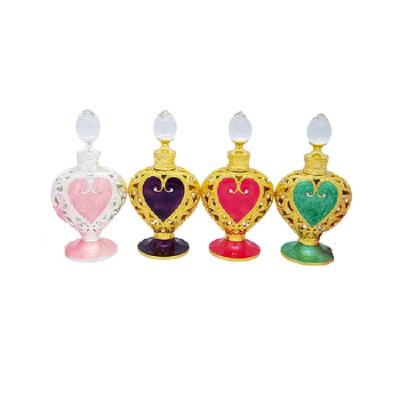 China High Qiality 12ML High Grade Tattoo Pigment Bottle Heart Shaped Perfume Makeup Tools Glass Stick Essential Oil Cosmetic Refillable Bottle for sale